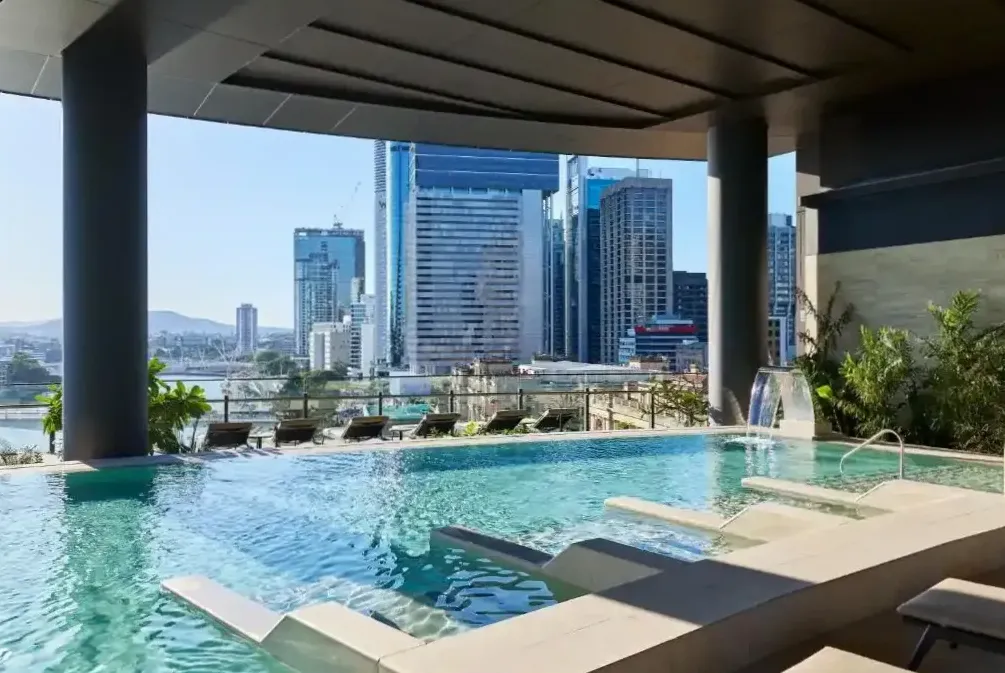 Thermal spa vitality pool in soft light